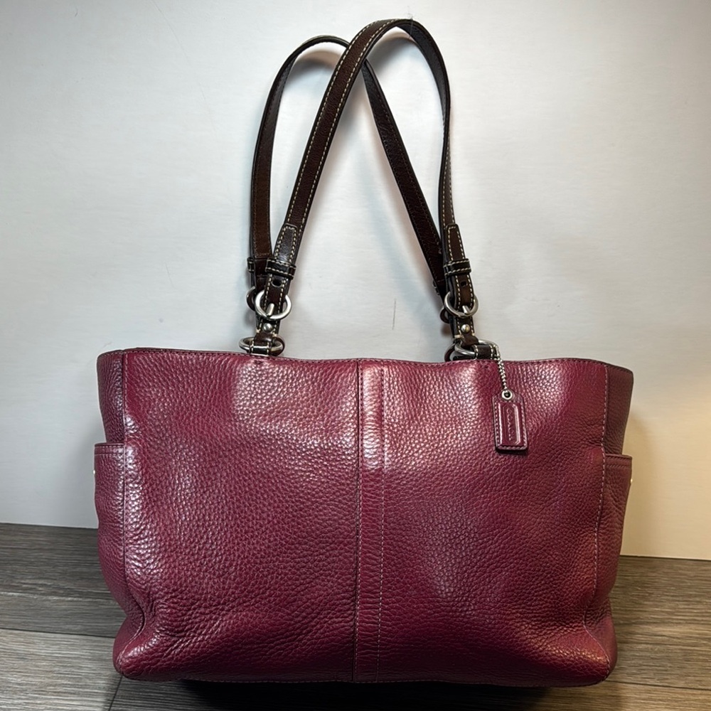 Coach Burgundy Leather Tote Bag